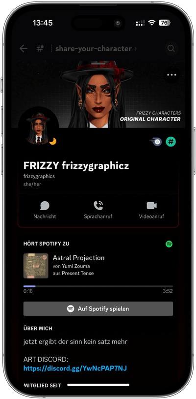 Custom animated Frizzy Characters avatar used on Discord profile