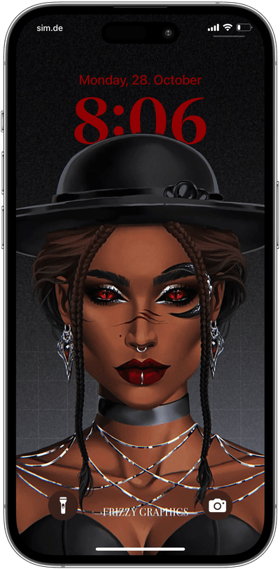 Custom Frizzy Characters avatar wallpaper on lock screen